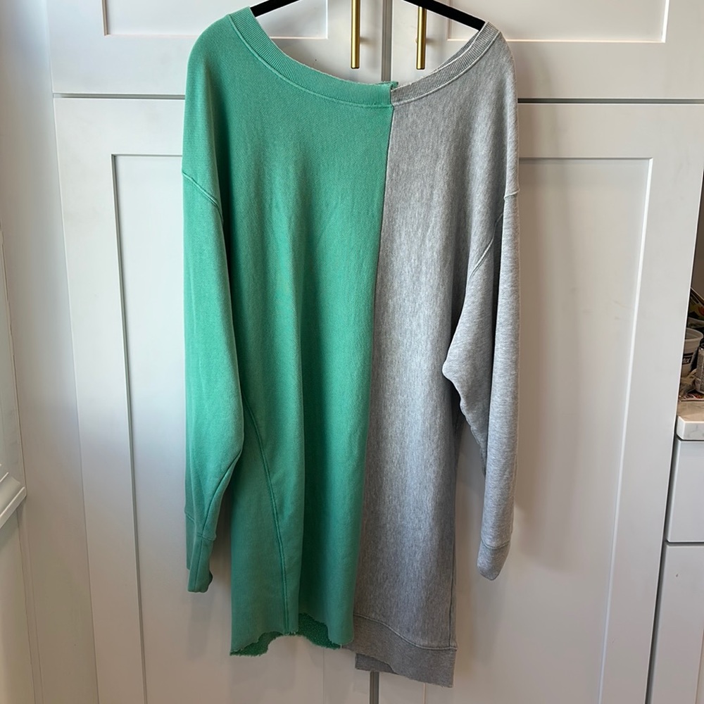 Free People Green and Gray Midi Dress